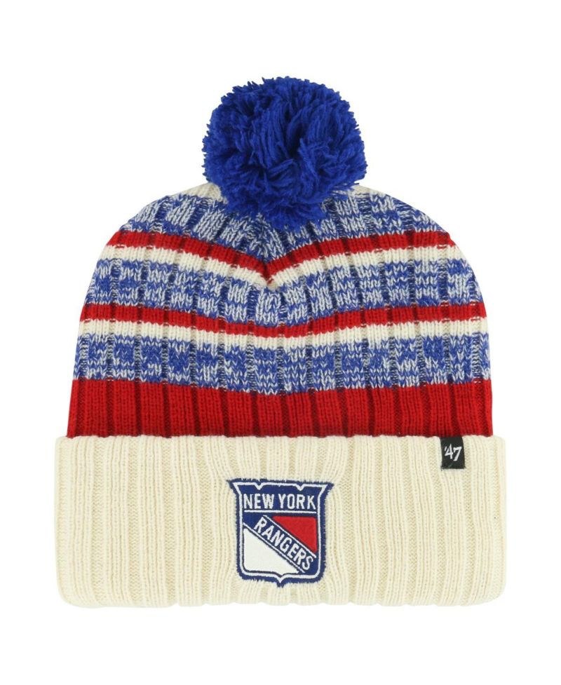 Men's Cream New York Rangers Tavern Cuffed Knit Hat with Pom