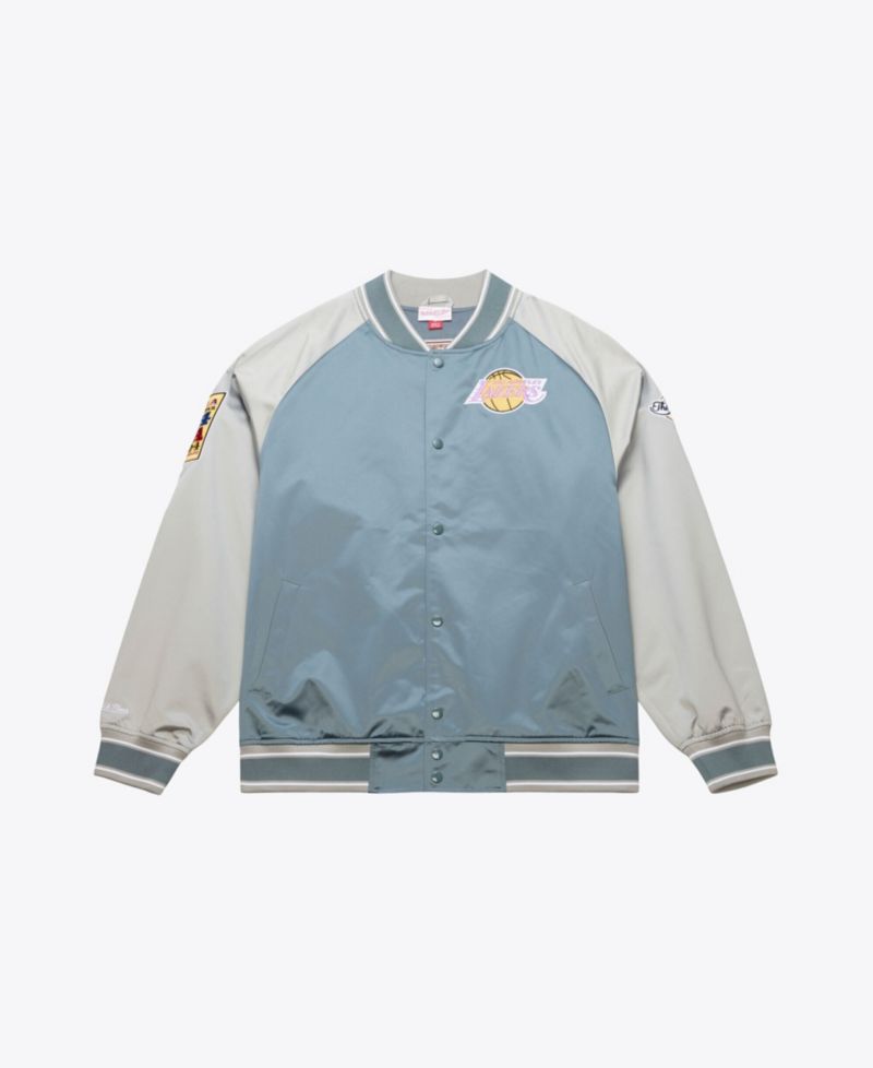 Men's Blue/Silver Los Angeles Lakers Thunderstorm Lightweight Satin Full-Snap Jacket