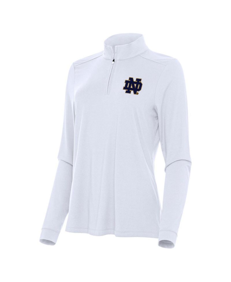 Women's White Notre Dame Fighting Irish Intent Quarter-Zip Top