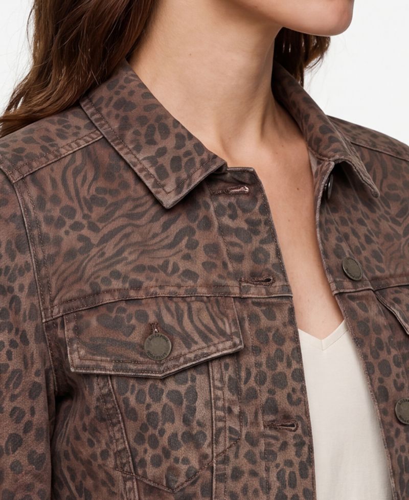 Women's Button-Front Collared Trucker Jacket