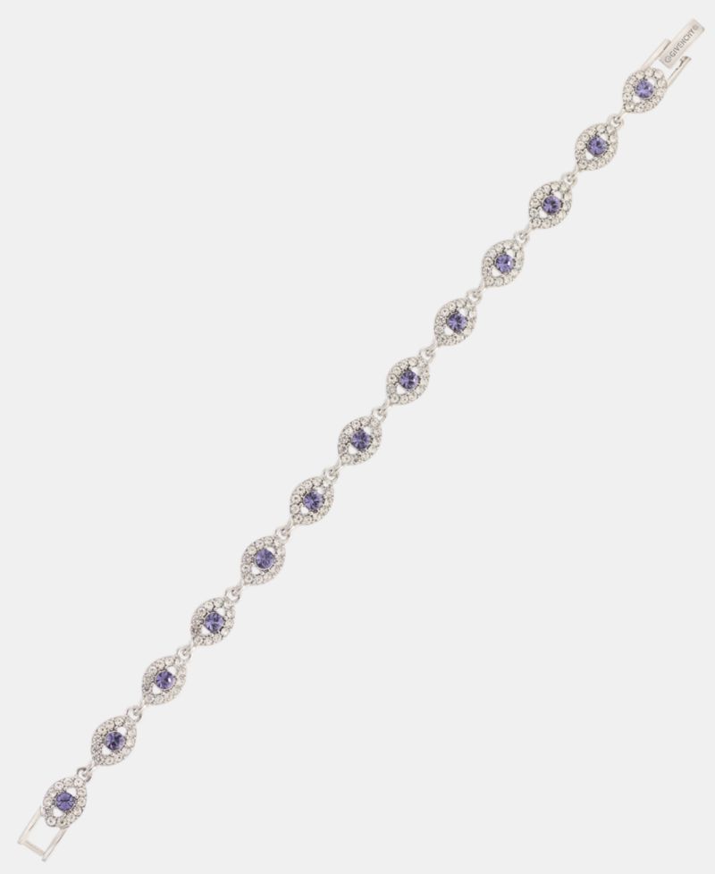2-Pc. Set Stone & Crystal Link Bracelet & Crystal Stud Earrings