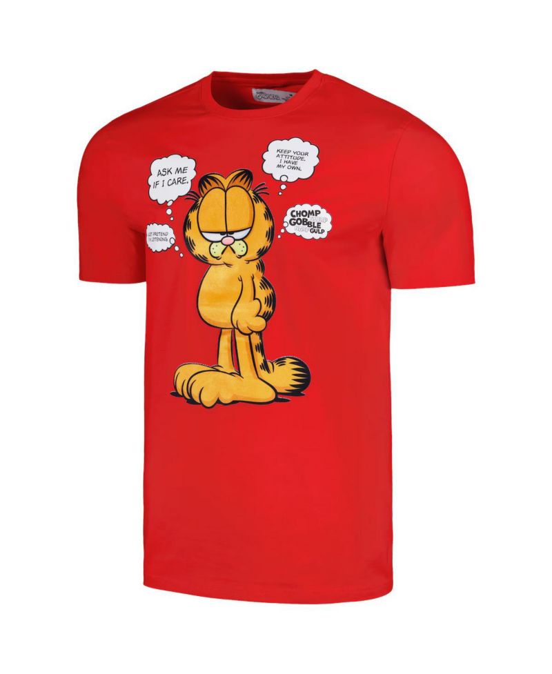 Unisex Red Garfield Ask Me If I Care T-Shirt