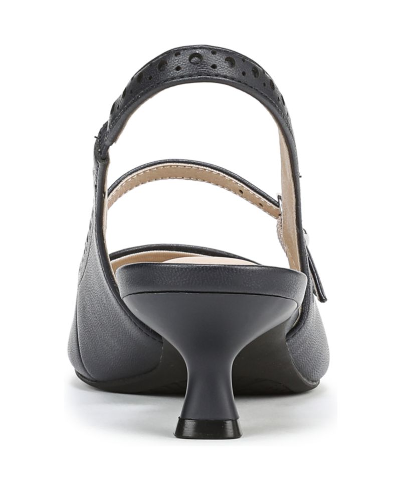 Women's Marilyn Pointed Toe Kitten Heel Slingback Pumps