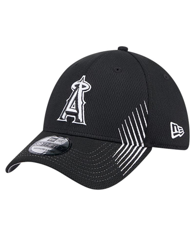 Men's Black Los Angeles Angels Active Dash Mark 39THIRTY Flex Hat