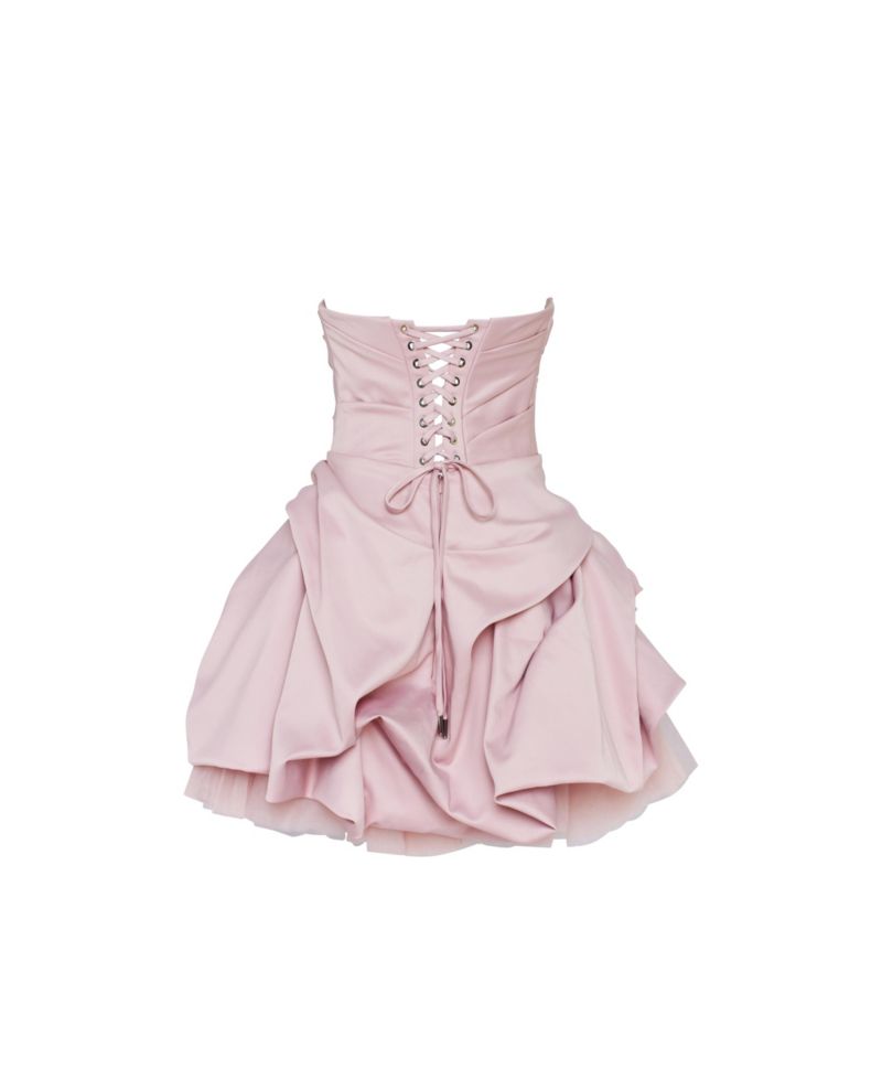 Womens Rosette mini dress in misty rose