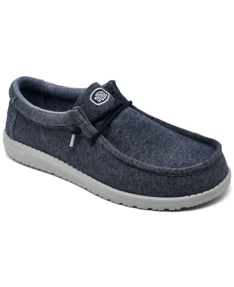 Men's Wally Stretch Jersey Slip-On Lifestyle Moccasin Loafers from Finish Line