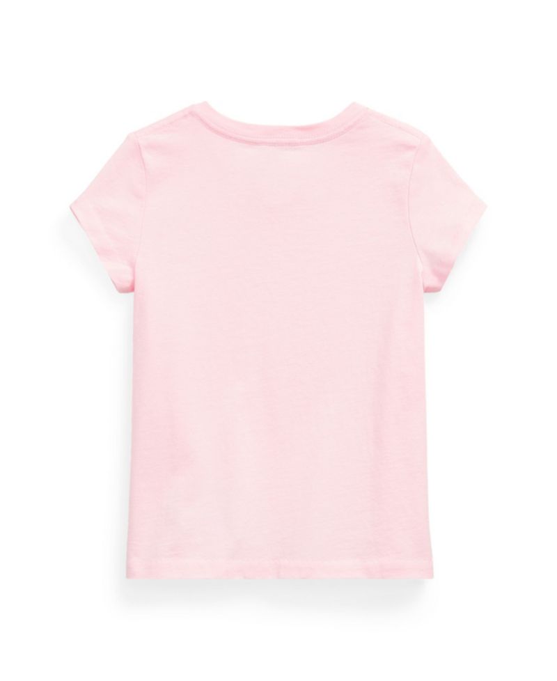 Toddler and Little Girls Short Sleeve Cotton Jersey V-Neck T-shirt
