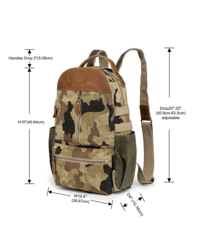 Mountain Leaf Utility Bee-Wax Canvas Backpack