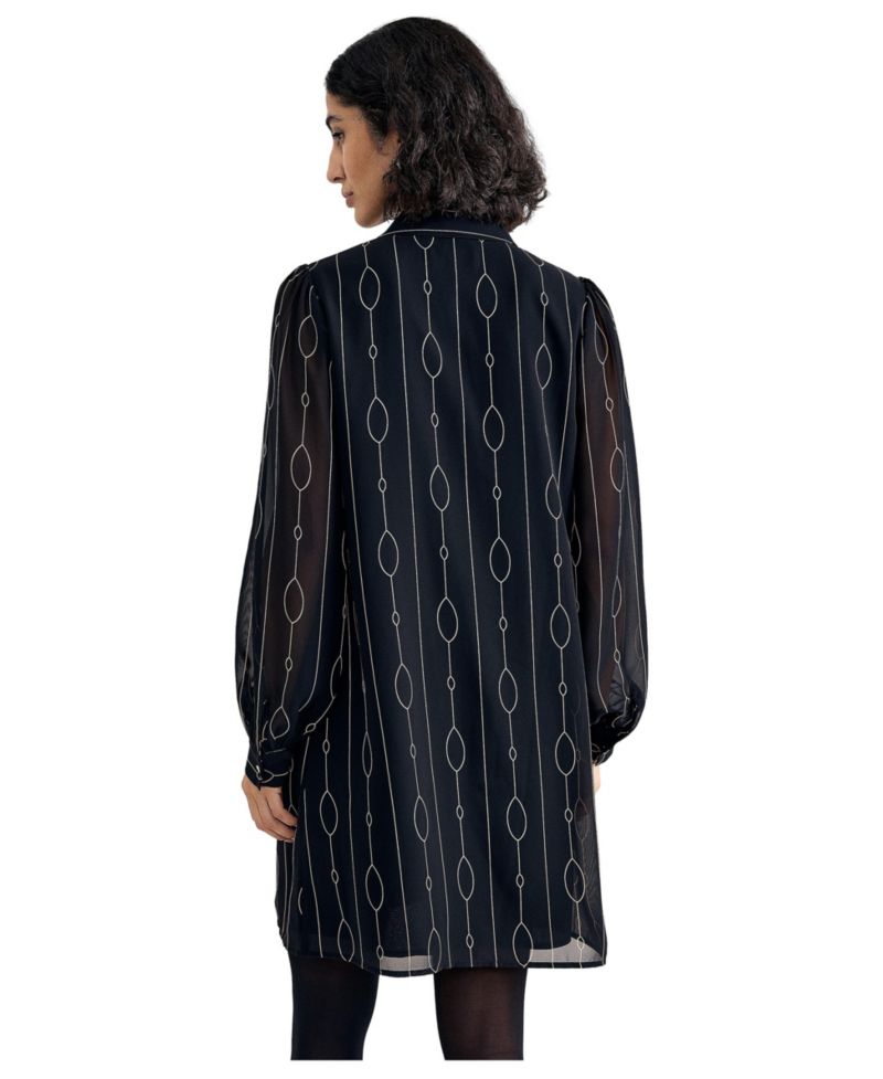 Women's Candice Long-Sleeve Sheer-Sleeve Dress