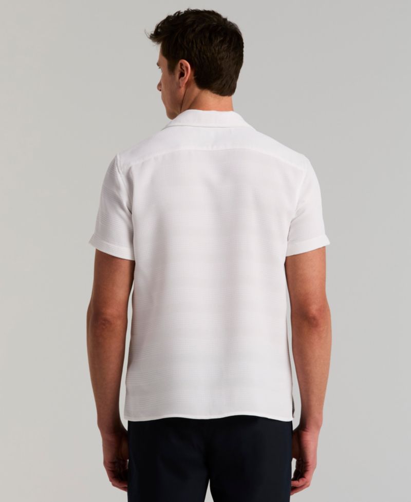 Men's Dobby Stripe Camp Collar Shirt