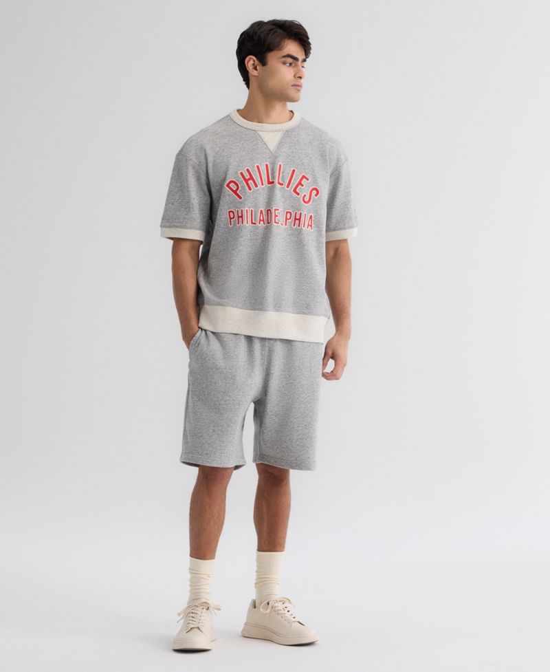 Men's Philadelphia Phillies Iconic Collection Relaxed-Fit Short-Sleeve Sweatshirt