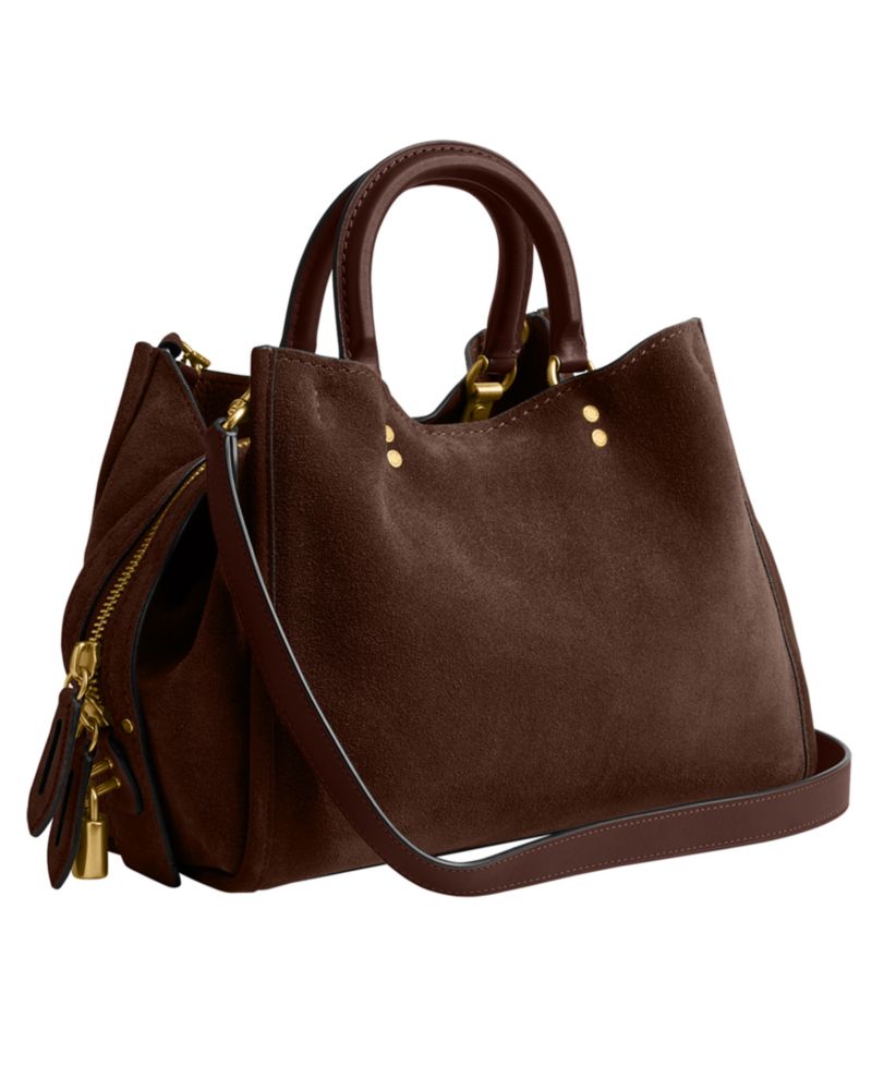 Rogue Medium Suede Satchel Handbag 31
