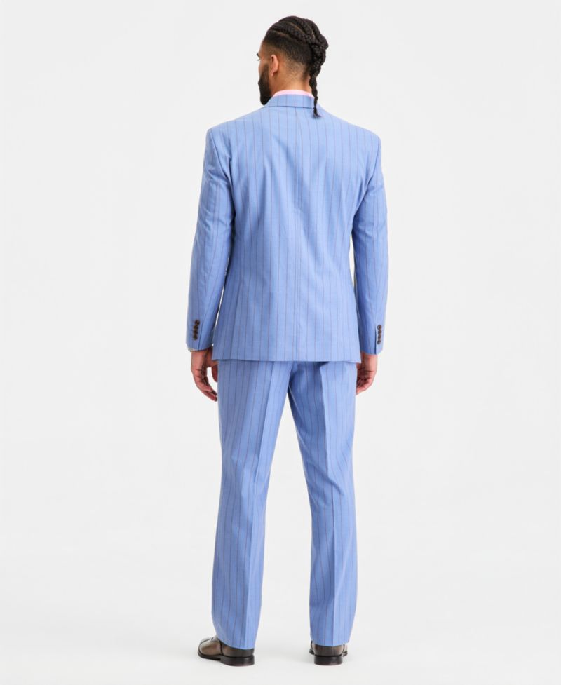 Men's Classic-Fit Blue Pinstripe Suit Separates Jacket