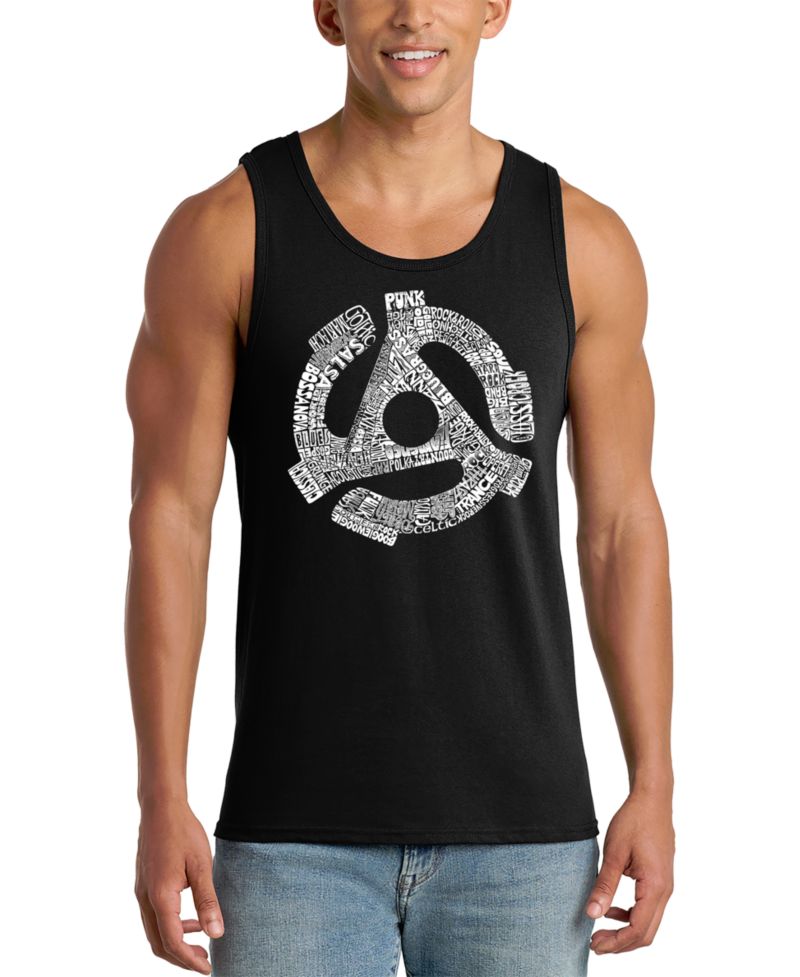 Men's Record Adapter Word Art Graphic Tank Top
