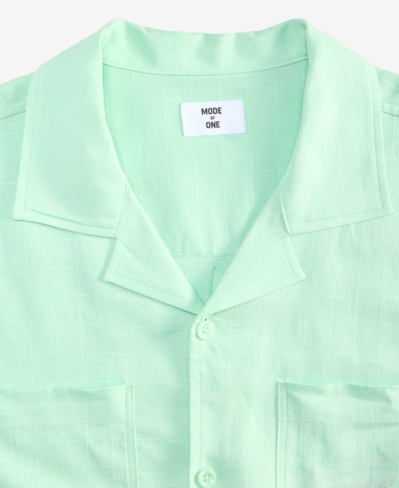 Men's Boxy-Fit Short-Sleeve Linen Shirt