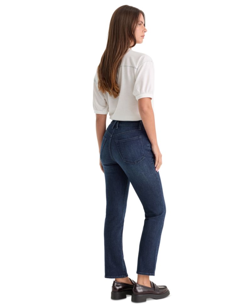 Petite Mid-Rise Straight Ankle Jeans