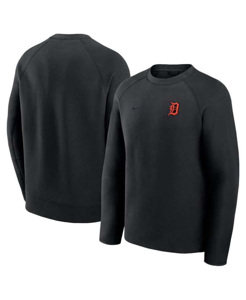 Men's Black Detroit Tigers Tech Fleece Raglan Sweatshirt