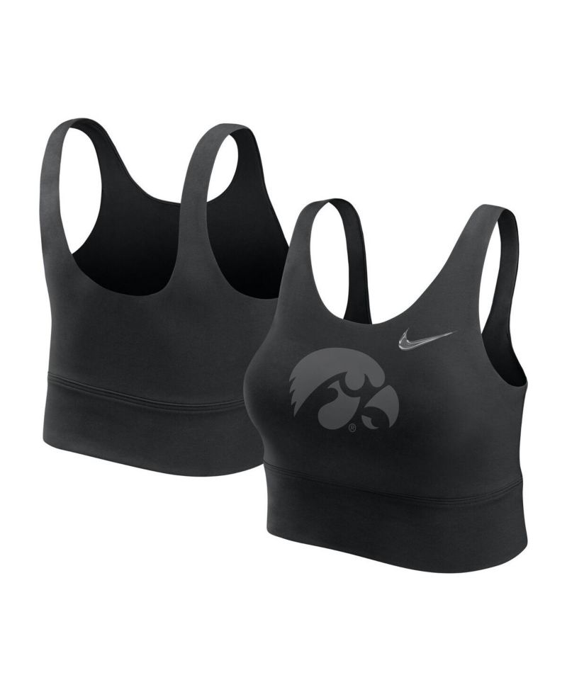 Women's Black Iowa Hawkeyes Performance Longline Sports Bra