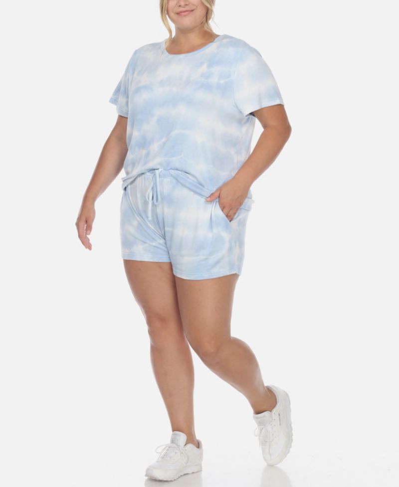 Plus Size 2 Piece Top Shorts Lounge Set