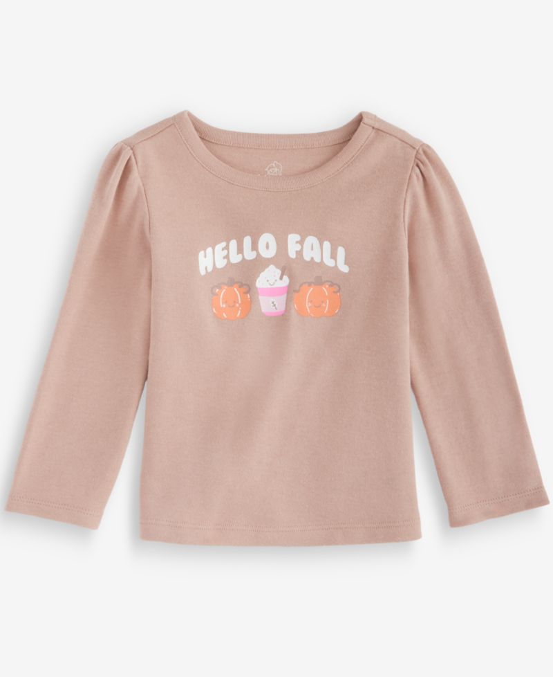Baby Girls' 3M-24M Mix & Match Long-Sleeve Hello Fall T-Shirt