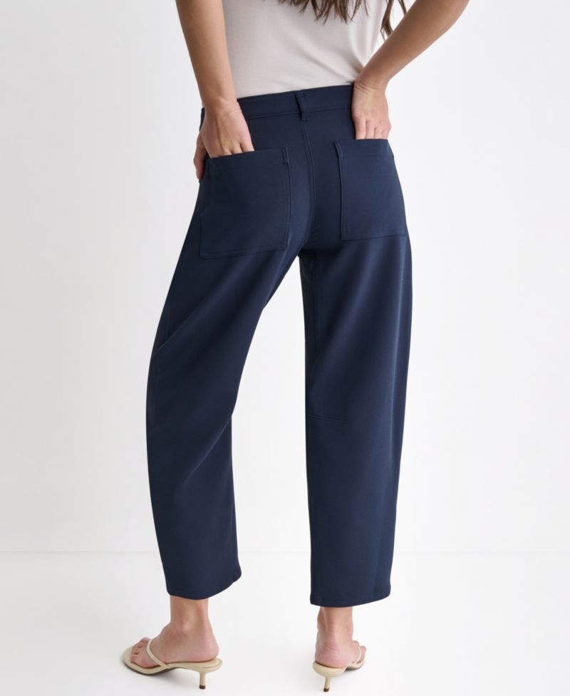 Women's Soft Barrel Leg Mid-Rise Pants