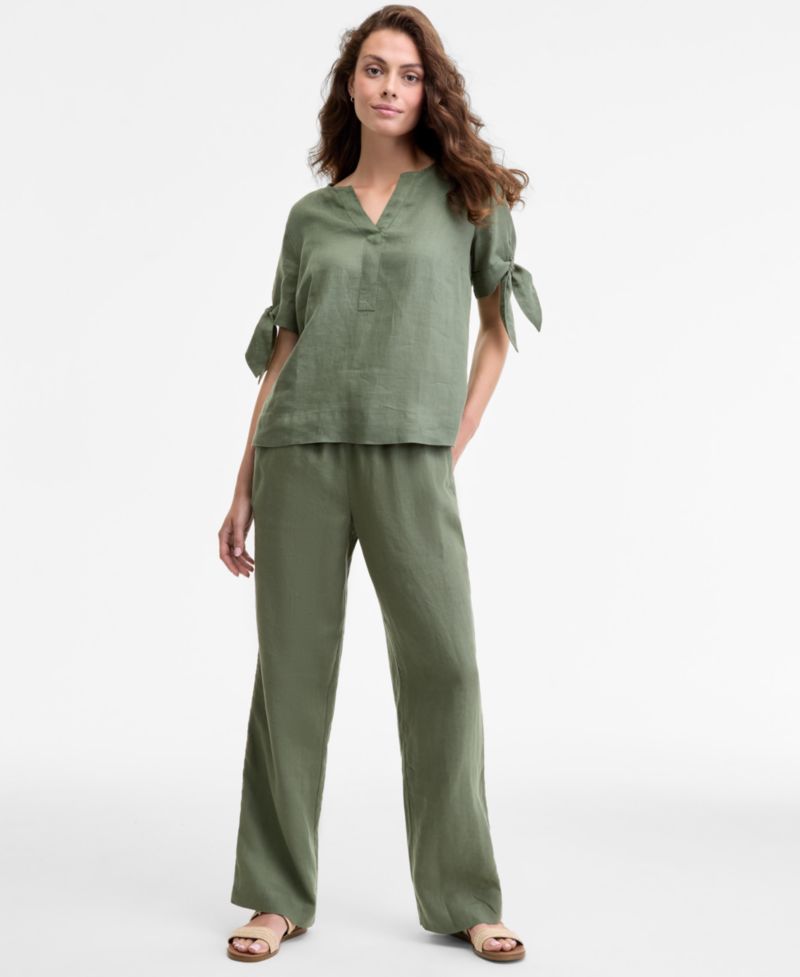 Women's 100% Linen Drawstring Pants