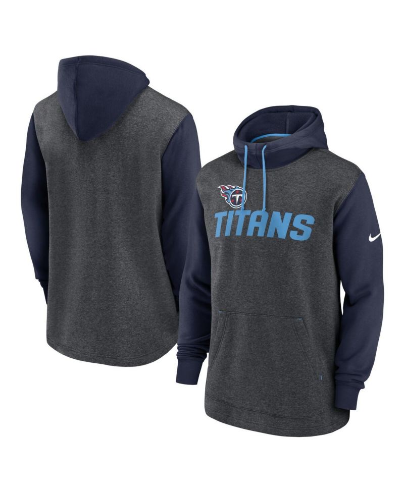 Men's Heathered Charcoal/Navy Tennessee Titans Surrey Legacy Pullover Hoodie