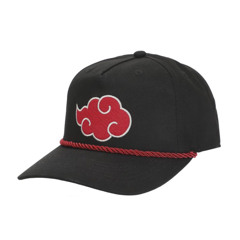 Men's Embroidered Akatsuki Cloud Black Retro Grandpa Snapback Hat