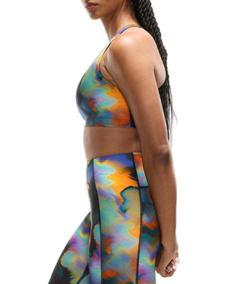 Women's Laser Perforated Scoop Neck Crossover Back PaceForm Sports Bra