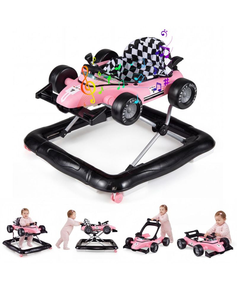 Toddler 4-in-1 Push Walker Activity Center Height Adjustable with Music