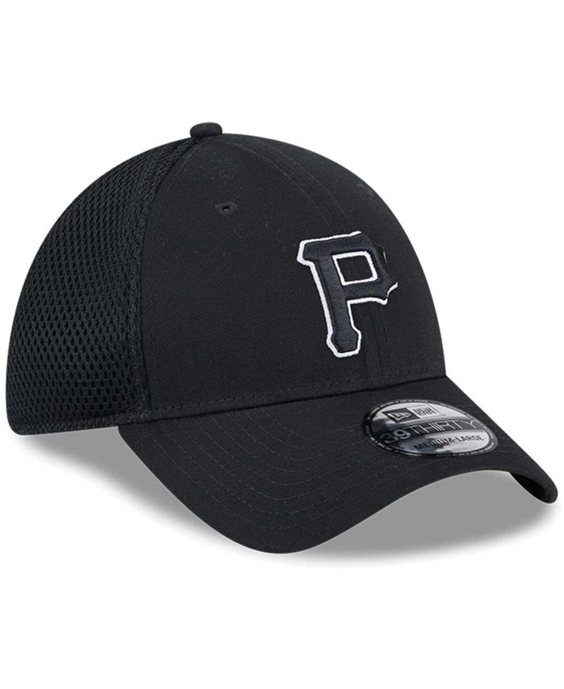 Men's Pittsburgh Pirates Evergreen Black White Neo 39Thirty Flex Hat