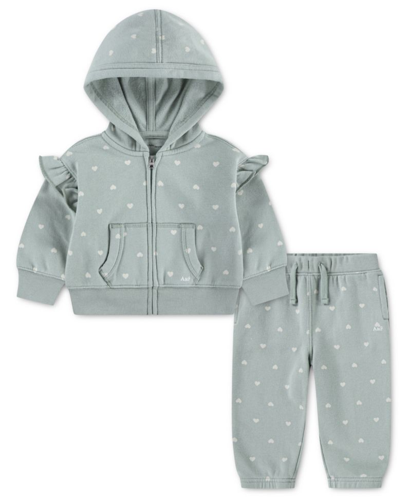 Baby Girls' Flutter Full-Zip Hoodie and Joggers Pants, 2-Piece Set