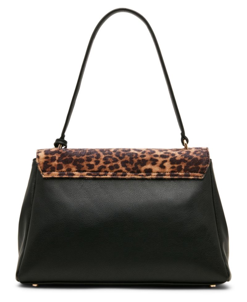 Faux Cheetah Medium Flap Shoulder Handbag