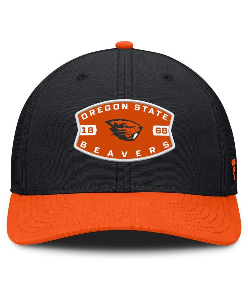 Men's Black/Orange Oregon State Beavers Adapt Adjustable Trucker Hat