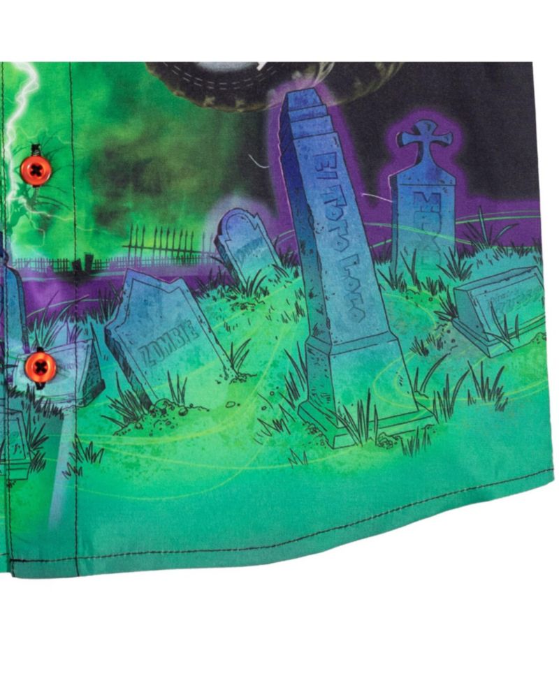 Boys Grave Digger Hawaiian Button Down Dress Shirt