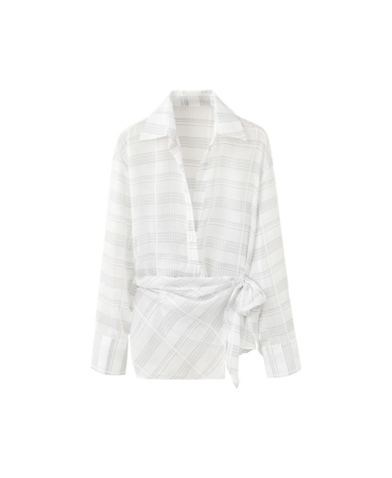 Women's Plaid Long-Sleeve Button Up Blouse