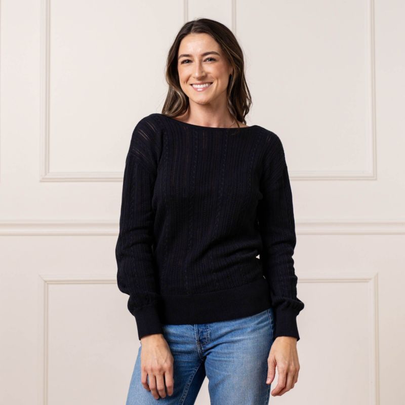 Women's Hope and Henry Long Sleeve Reversible Cable Wrap Sweater