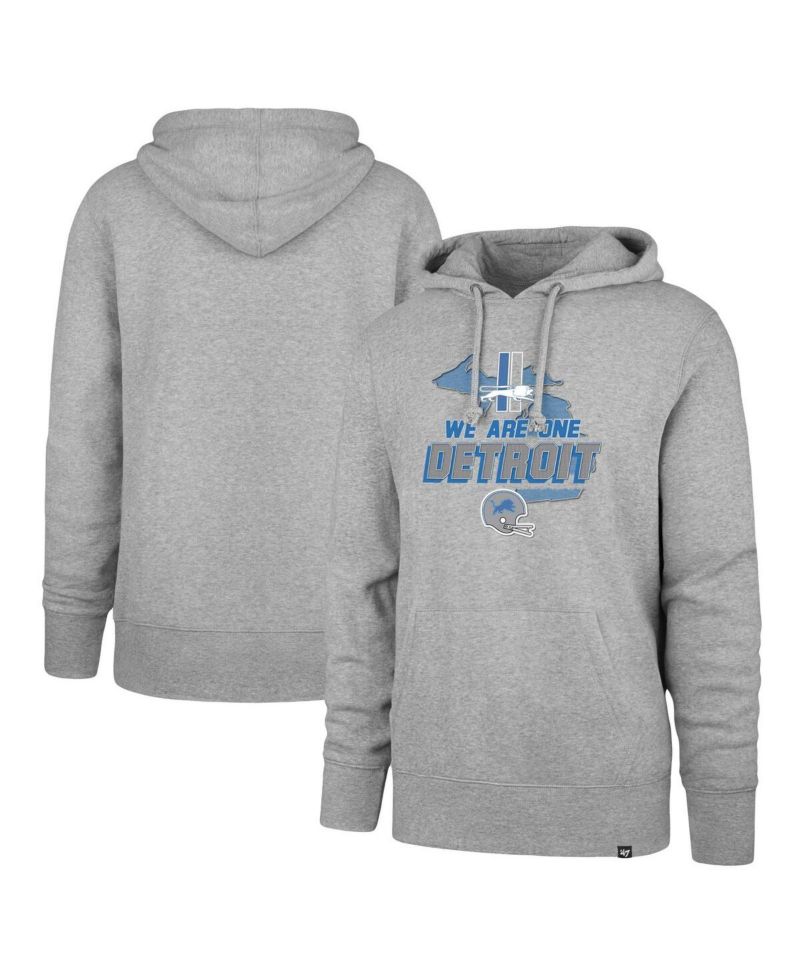 Men's Gray Detroit Lions We Are One Regional Headline Pullover Hoodie