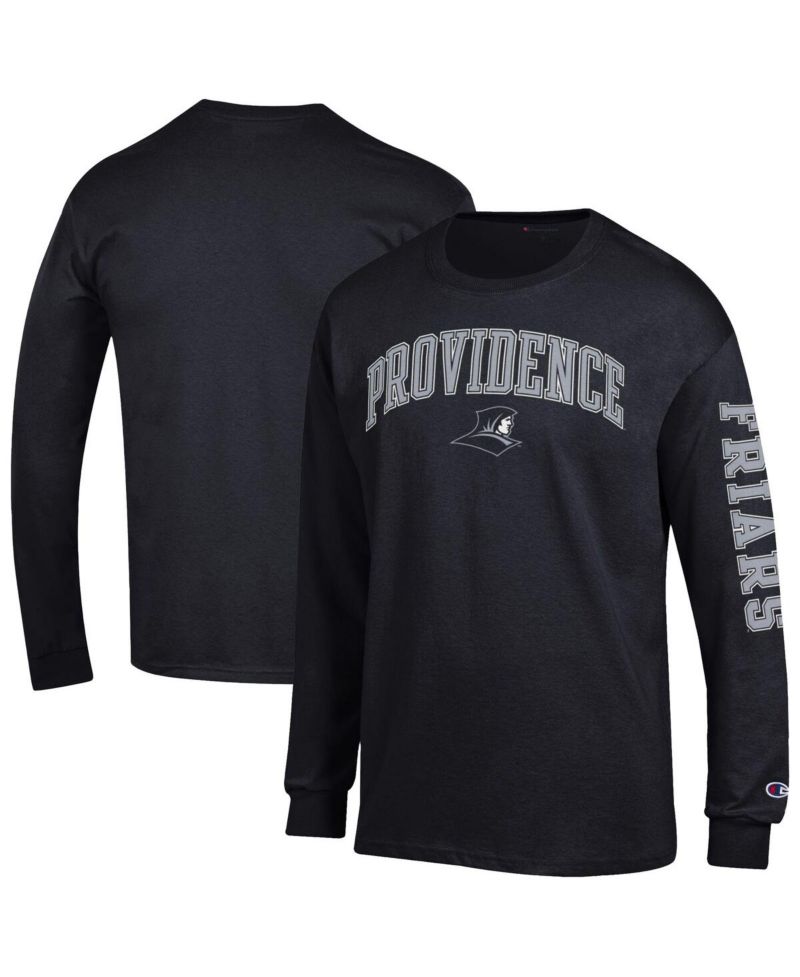 Men's Black Providence Friars Arch Over Logo 2-Hit Long Sleeve T-Shirt