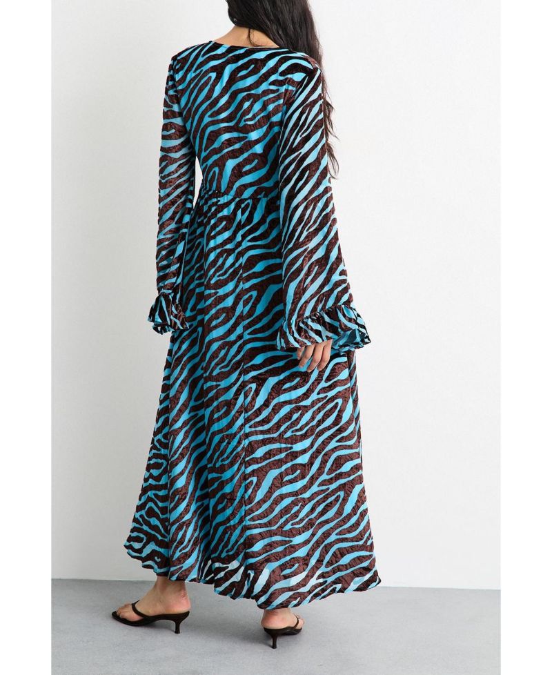 Women's Burnout Velvet Plunge Maxi Dress