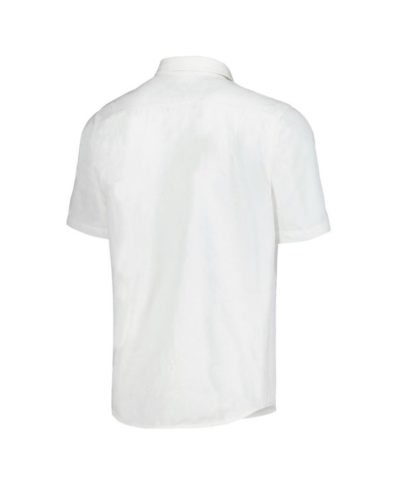 Men's White Clemson Tigers Coconut Point Palm Vista IslandZone Camp Button-Up Shirt