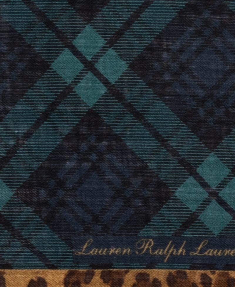 Plaid Animal Small Square Scarf