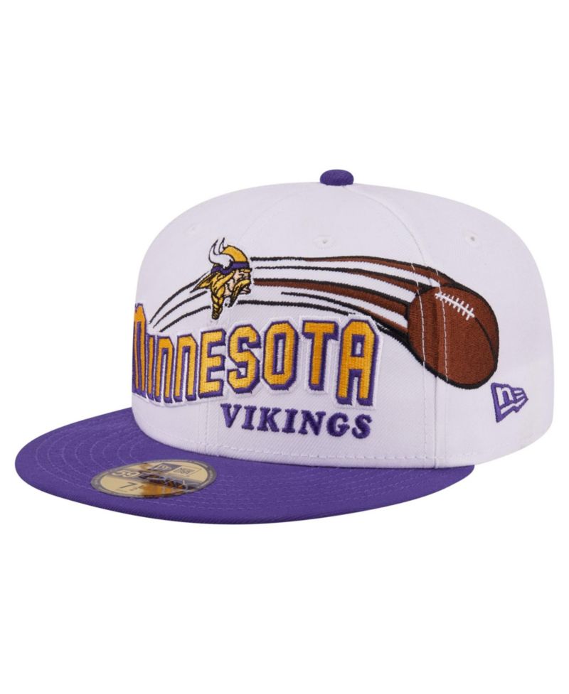 Men's White/Purple Minnesota Vikings Retro Swoop 59FIFTY Fitted Hat