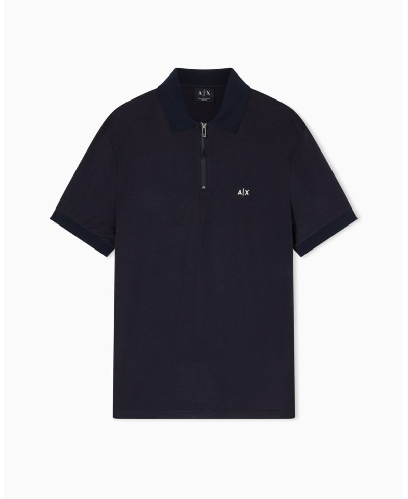 Men's Short Sleeve Zipper Polo Shirt