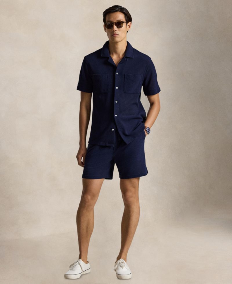 Men's Textured Pointelle Shorts, 6" Inseam