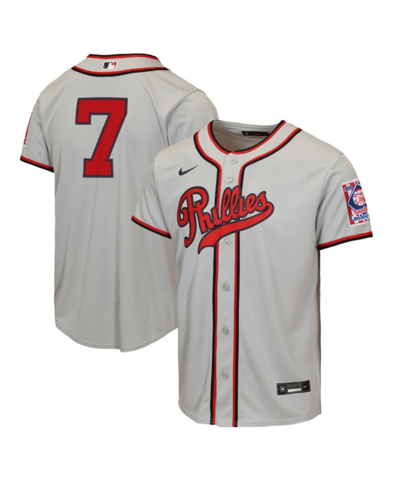 Big Boys and Girls Trea Turner Gray Philadelphia Phillies 2026 Field of Dreams Replica Jersey