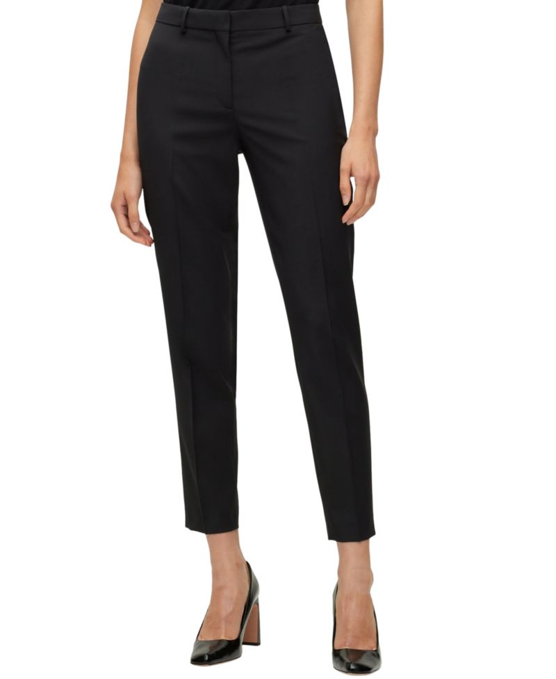 BOSS by Women's Wool Regular-Fit Cropped Pants
