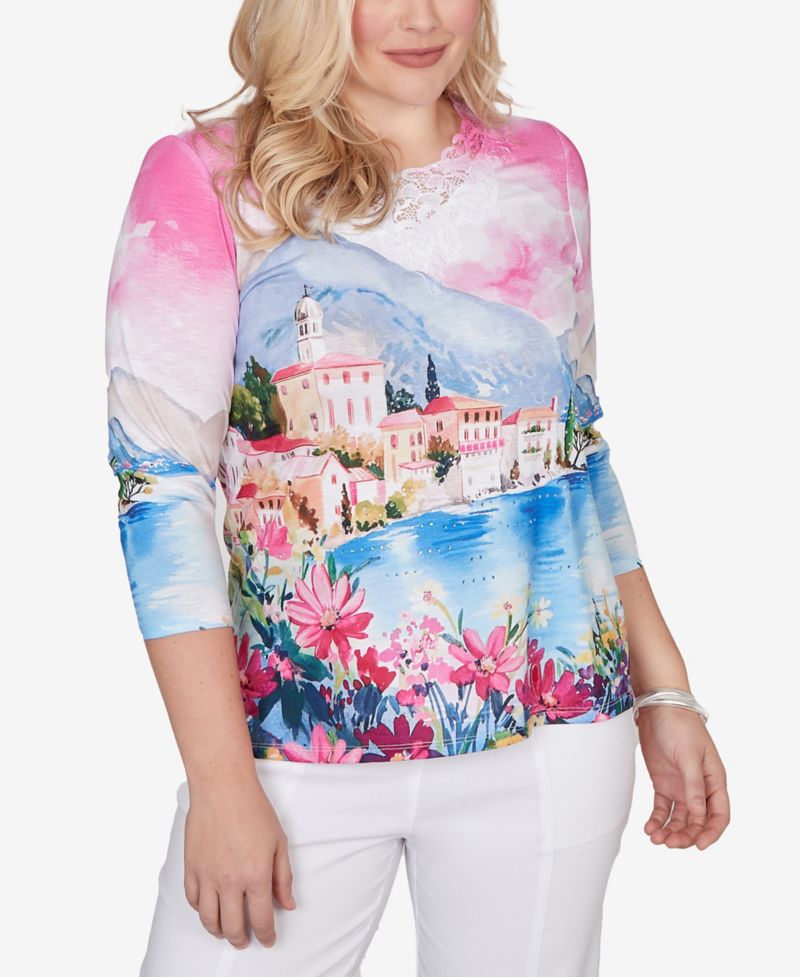 Petite The Royal Treatment Embellished Lake Como Scenic Top