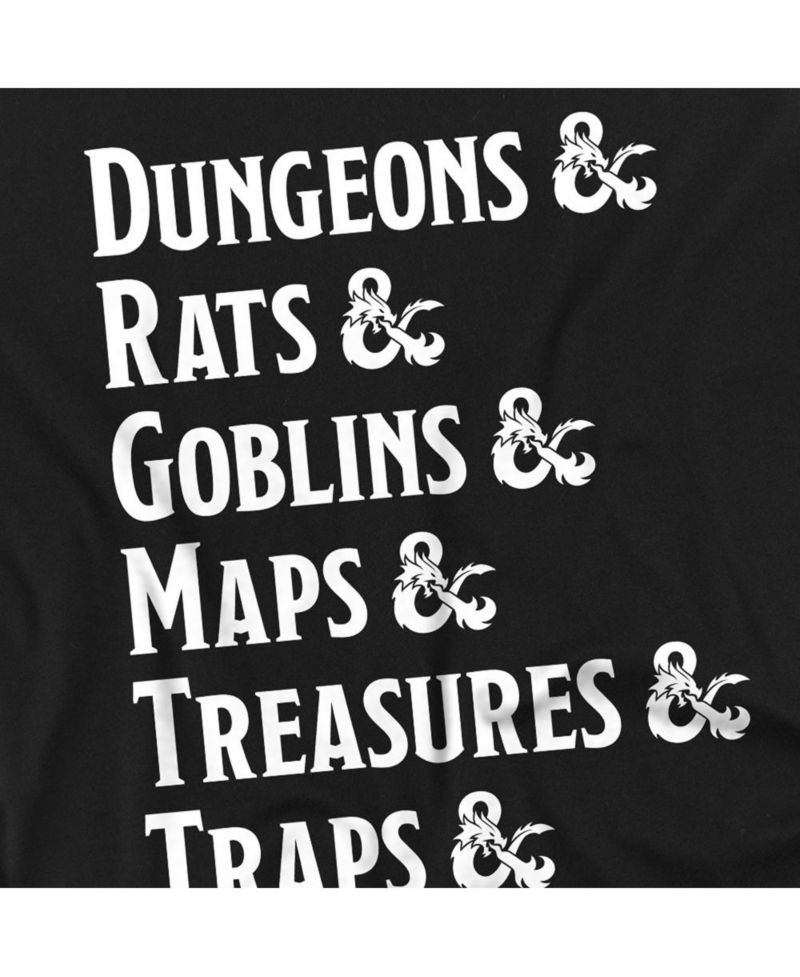 Big & Tall Dungeons Dragons Dungeon Checklist T-Shirt