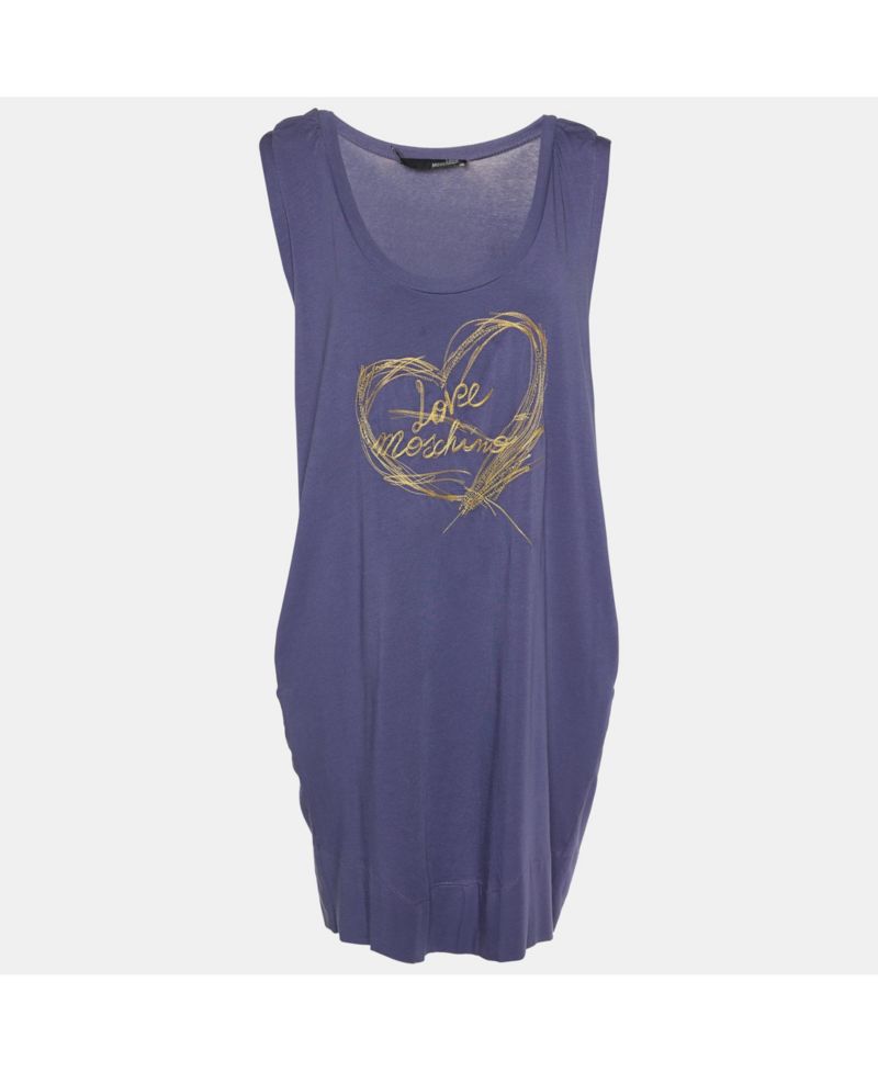 Women's Logo Embroidered Cotton Knit Sleeveless Mini Dress